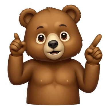 Crea a un oso señalando abajo sticker