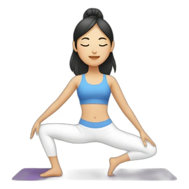 Asian woman doing yoga sticker