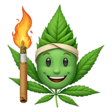 a marijuana joint with a happy face sticker