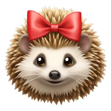 hedgehog with a bow on her head  sticker
