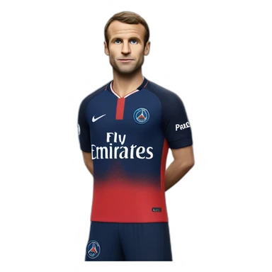 Macron avec un maillot du psg sticker