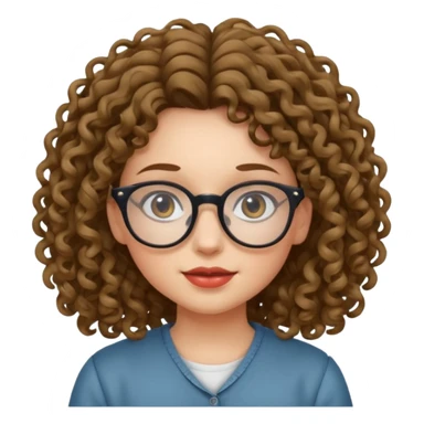 una chica con rizos y el cabello suelto con gafas sticker