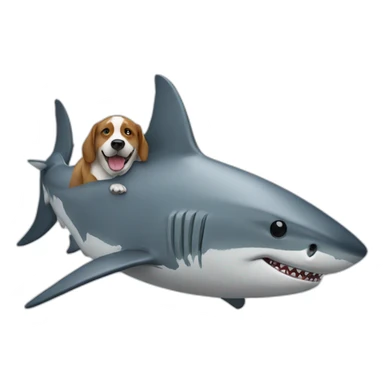 White Shark with dog sticker