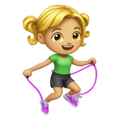 Little girl jump rope sticker