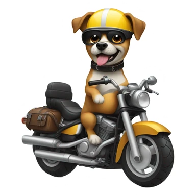 Dog with a mustache driving a motorcycle  sticker