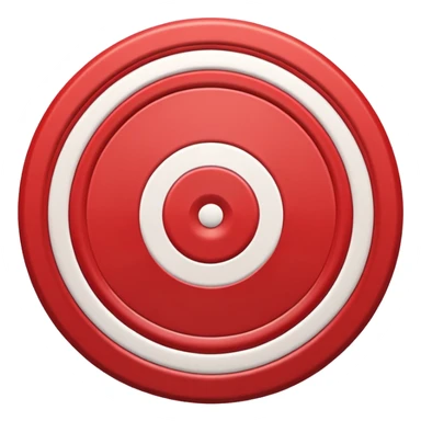 bullseye target with classic red and white rings, simple, centered, no text sticker