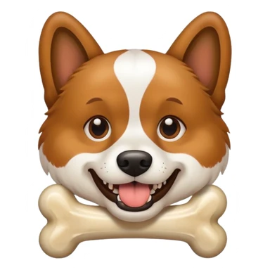 dog with a bone in its teeth sticker