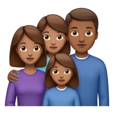 Black family with brown hair sticker