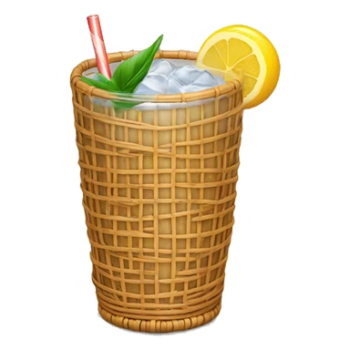 Drink in a rattan covered glass sticker