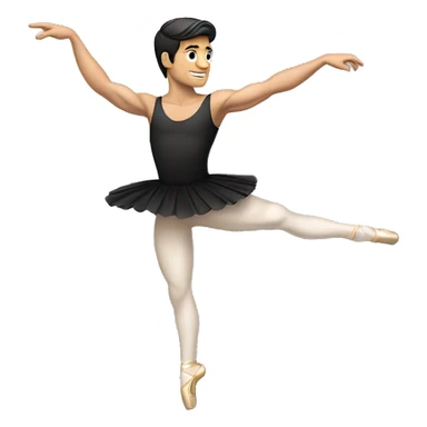 ballet dancer pose male caucasian dark hair sticker