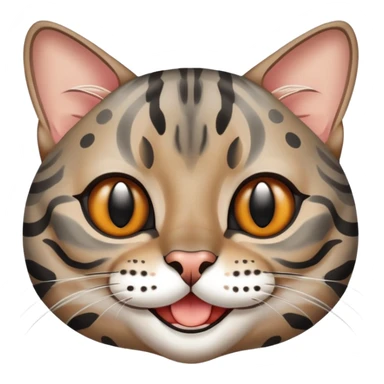 grey bengal cat smile sticker