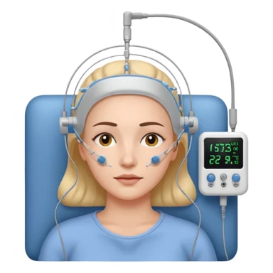 woman sleeping polysomnography sleep test with electrodes attached to head sticker