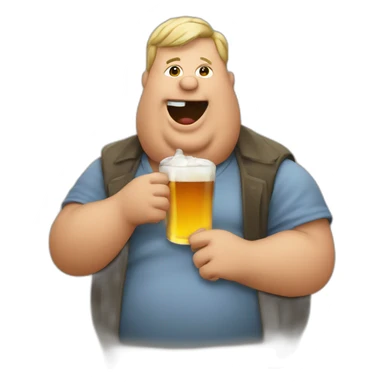 fatman drinking cider sticker