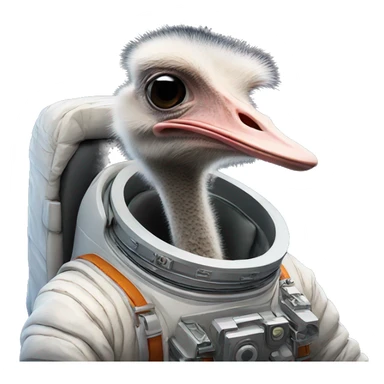 Ostrich in space sticker