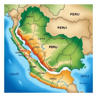 Peru map sticker