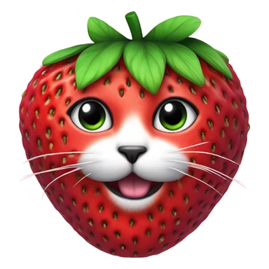 Cat in a strawberry costume  sticker
