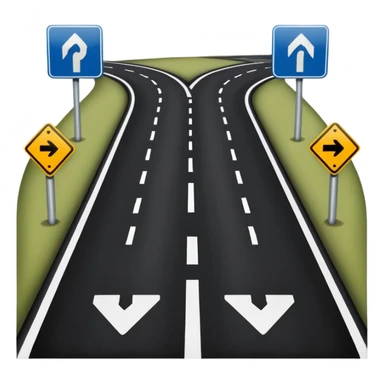 A ROAD WHERE YOU CAN TURN LEFT OR RIGHT sticker