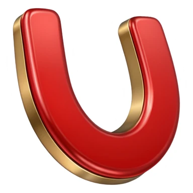 red horseshoe magnet sticker