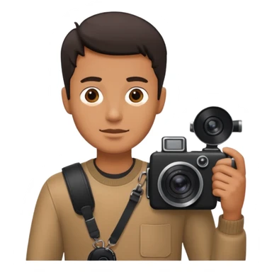 man hold film Camera ,on his shoulder sticker
