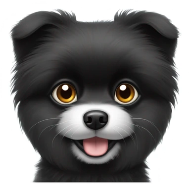 Black Pomeranian dog sticker