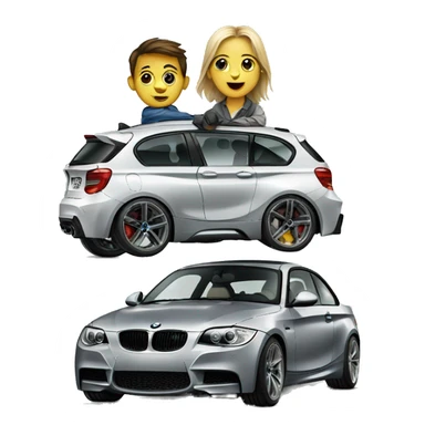 135i bmw having car babies  sticker