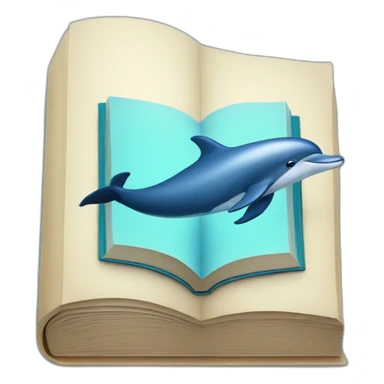 blue book with a dolphin on the cover sticker