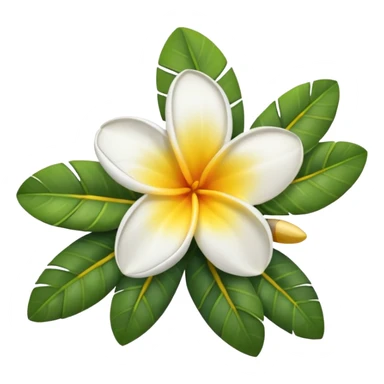 Frangipani flower emoji sticker