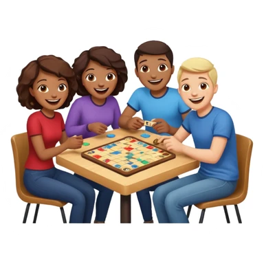 friends playing board game sticker