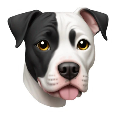 Black and mostly white pit bull sticker