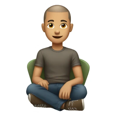 boy with buzz cut indoors sticker