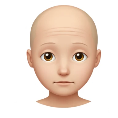 shy no hair circle face  sticker