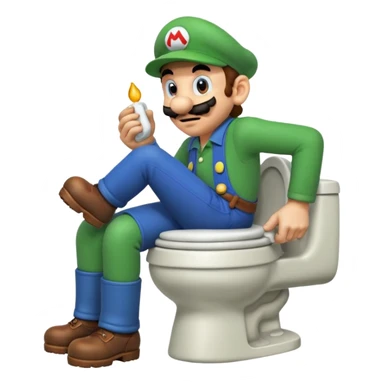 Mario pooping on luigi sticker