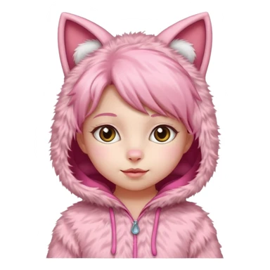 girl kid in pink cat costume sticker
