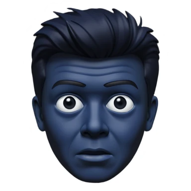 Rick Astley but with his eyes blurred out, the background is pitch black, Rick Astley is kind of a dark blue color, and the entire picture, including Rick Astley, is a staticky, glitchy, horror, analog horror type sticker