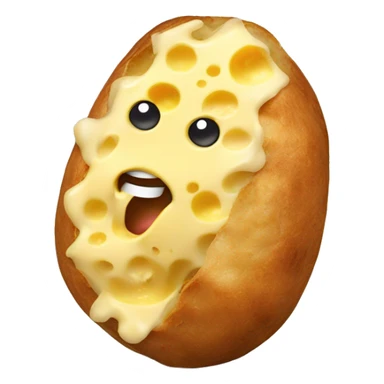 Jacket potato with cheese sticker
