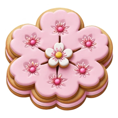 Cherry blossom shaped of a cookie sticker