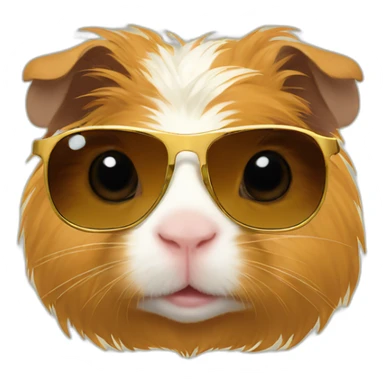 Golden abyssinian guinea pig sunglasses sticker