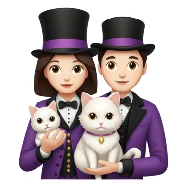 magician couple and th@ClashOfClansShopNo1eir pet cat sticker