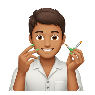 Zesty dude painting nails sticker