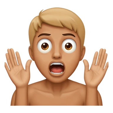 mouth open scared face with 2 hand on face sticker