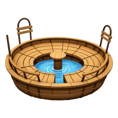 round boat with several seats around the perimeter sticker