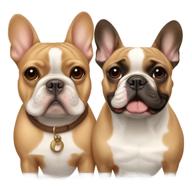 Pair of French bulldogs Brown & tan with fawn French bulldog friends sticker