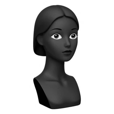 Minimalistic flat vector icon, iOS style, thin black contour on white background. Matte black mannequin in front of in 3D monochrome style. sticker