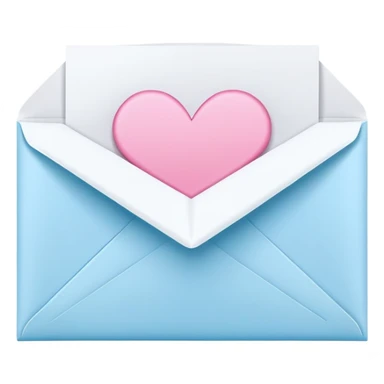 Romantic white pink light-blue love letter sticker
