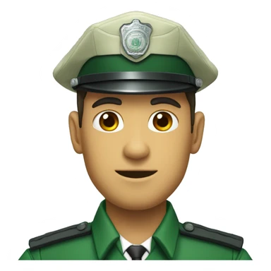 caimán con uniforme policial verde sticker