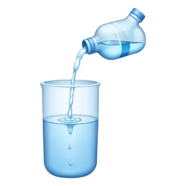 bottle of water pouring out NO GLAS! sticker