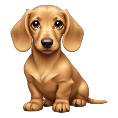 Blonde dachshund puppy with long hair sticker
