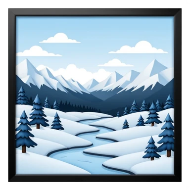 An Alaskan snowy winter back drop to be used in the style of "duck hunt" the bottom 30% needs to contain landscape and the top 70% needs to be blank space. More graphic detail in a 3D style. sticker