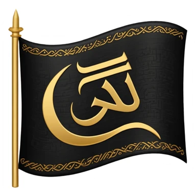 Black flag Arabic sahada in middle emoji sticker
