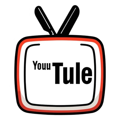 YouTube logo, simple and recognizable sticker